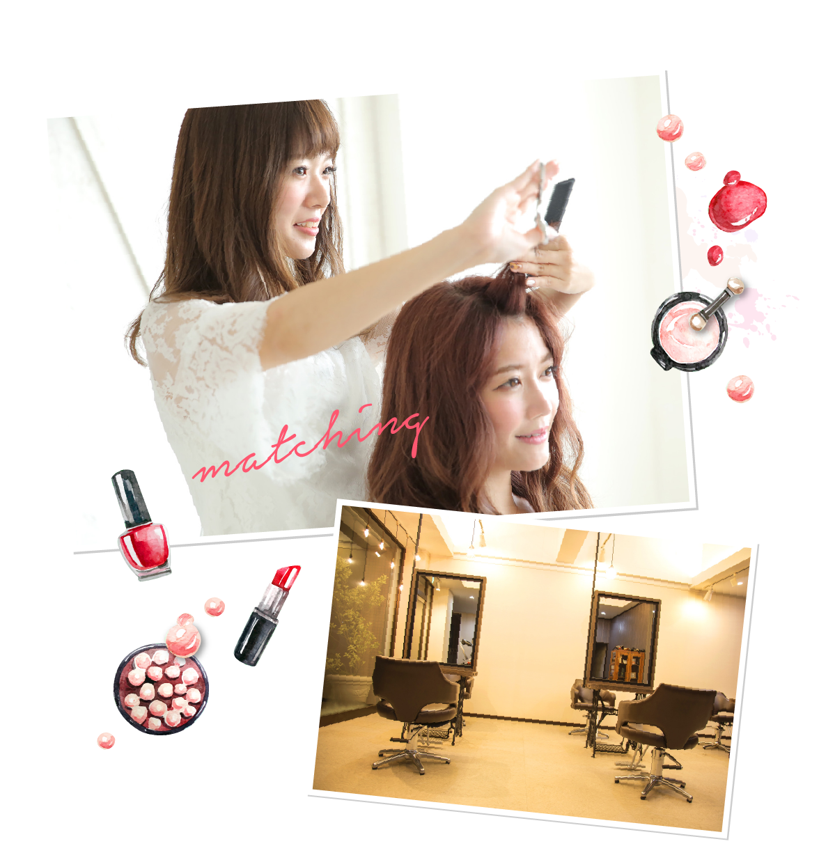 美容師とモデルのマッチングイメージ